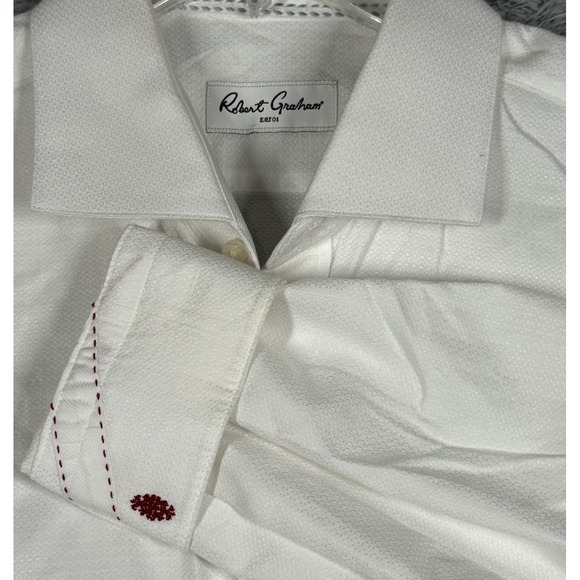 Robert Graham White Dress Shirt Button Down‎ Formal Mens 17/43 - Picture 1 of 9